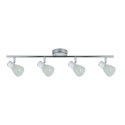 Regleta de Focos Fabrilamp Cholo Blanco/Cromo Orientable 4xE14