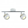 Regleta de Focos Fabrilamp Beethoven Blanco/Plata Orientables 2xGU10