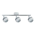 Regleta de Focos Fabrilamp Beethoven Blanco/Plata Orientables 3xGU10