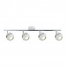 Regleta de Focos Fabrilamp Beethoven Blanco/Plata Orientables 4xGU10