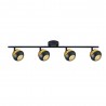 Regleta de Focos Fabrilamp Beethoven Negro/Oro Orientables 4xGU10