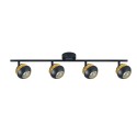 Regleta de Focos Fabrilamp Beethoven Negro/Oro Orientables 4xGU10