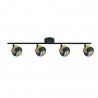 Regleta de Focos Fabrilamp Beethoven Negro/Oro Orientables 4xGU10