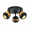 Bande de projecteur circulaire Fabrilamp Beethoven Noir/Or 3xGU10
