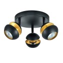 Bande de projecteur circulaire Fabrilamp Beethoven Noir/Or 3xGU10