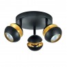 Bande de projecteur circulaire Fabrilamp Beethoven Noir/Or 3xGU10
