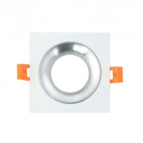 Halógeno empotrable LED Fabrilamp Anou cuadrado Blanco/Cromo GU-10