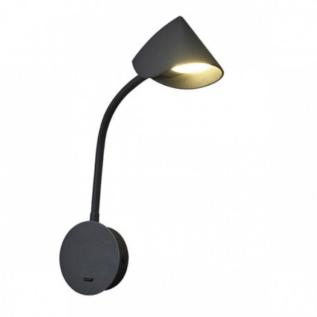 Aplique de Pared LED Mantra Goa Brazo Lector Negro