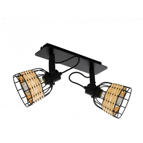 Regleta de Focos Eglo Anwick LED Forja - Rattan 2xE27