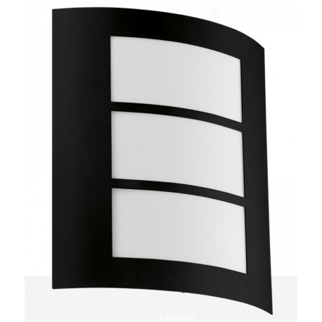 Aplique de Pared Exterior Eglo City Negro 1xE27