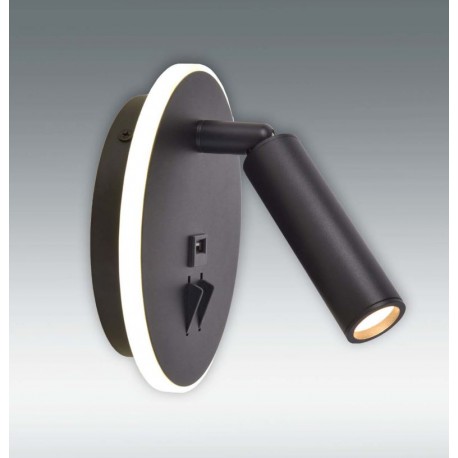 Aplique de Pared MARS 8W LED-USB 4000K Negro