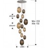 Lámpara Colgante Circular LED Ovila Schuller Fumé y Coñac 13L con Mando