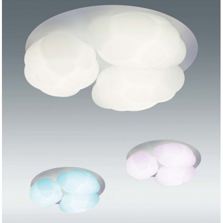 Plafond Plafond Nuage Blanc 3 nuages 45W LED CCT+RGB avec Télécommande