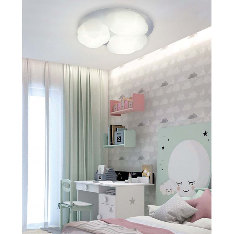 Plafond Plafond Nuage Blanc 3 nuages 45W LED CCT+RGB avec Télécommande