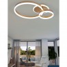 Plafón de Techo Tegaluxe Doble Anillo Oro LED 49Wx2 CCT con Memoria