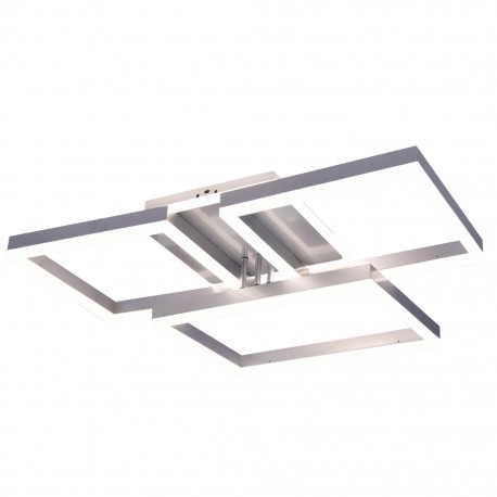 Plafón de Techo Tegaluxe Triple Cuadrados Plata LED 96Wx2 CCT Memoria