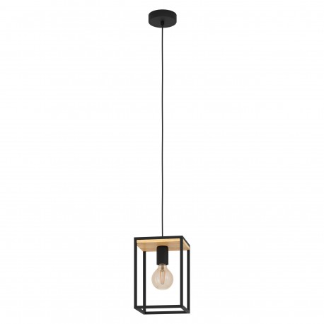 Lámpara Colgante Eglo Libertad Negro Madera