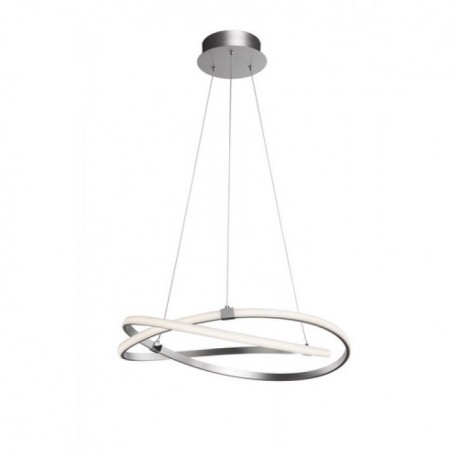 Lámpara Colgante LED Mantra Infinity Plata Y Cromo 75Cm Grande Luz Cálida 60W Regulable