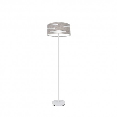 Lámpara de Pie Fabrilamp Odra Blanco y pantalla en Cemento Gris 1xE27