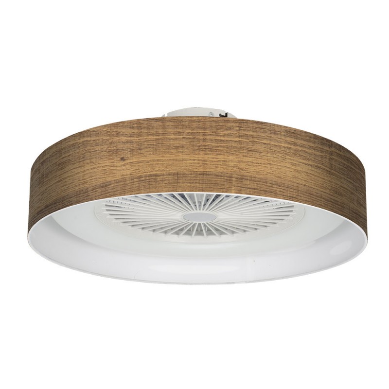 grado étnico fórmula Plafón de Techo Ventilador Fabrilamp Jerte Blanco/Madera Oscura