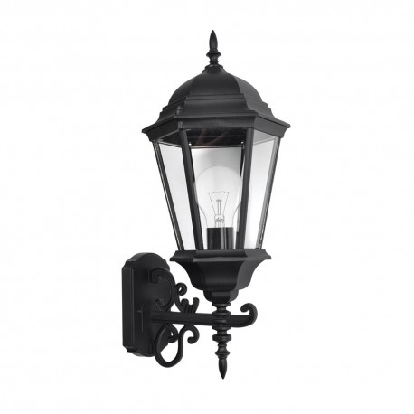 Farol de Pared Exterior Regulus Negro IP44 1xE27