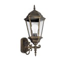 Farol de Pared Exterior Regulus Negro/Oro IP44 1xE27