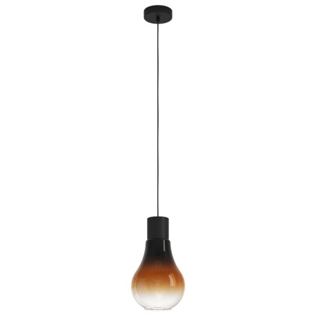 Lámpara Colgante Eglo Chasely Cristal Negro Caramelo 1xE27