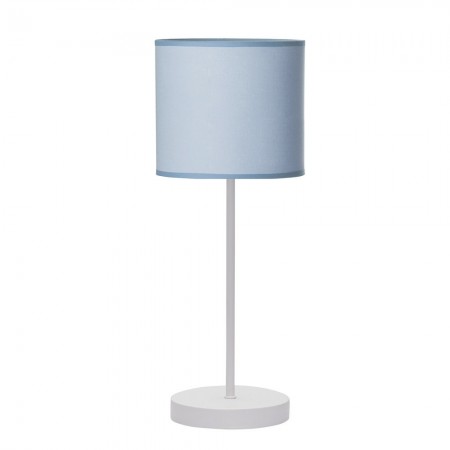 Lámpara Sobremesa Fabrilamp Ibor Blanco y pantalla Azul 1xE14