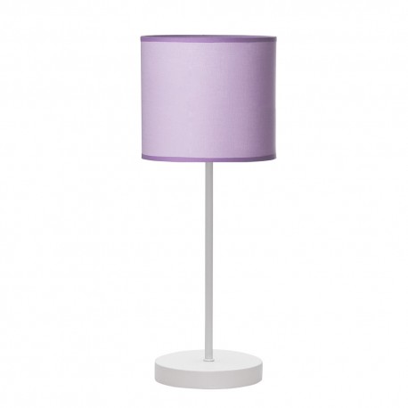 Lampe de table Fabrilamp Ibor Ecran Blanc et Lilas 1xE14
