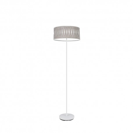 Lámpara de Pie Fabrilamp Piron Blanco y pantalla en Cemento Gris 1xE27