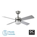 Ventilador de Techo Fabrilamp Sofía Níquel 107cm Plata/Haya 4Palas