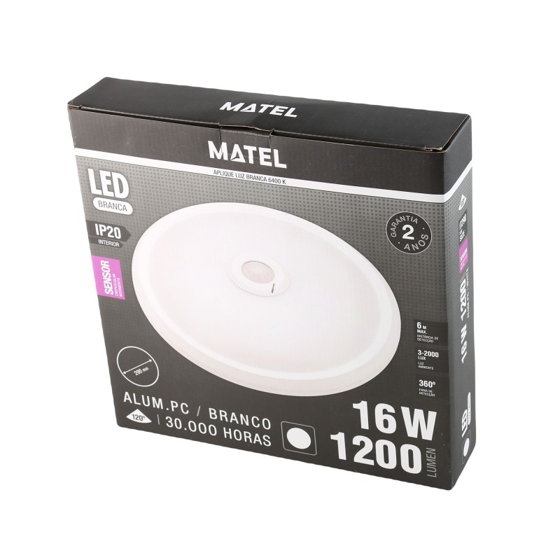 Plafon LED 16W regulable con sensor de movimiento blanco IP20 GSC