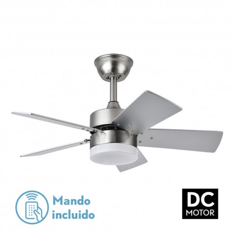 Ventilador de Techo Fabrilamp Marta DC Níquel palas Rev. Haya/Plata