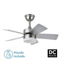 Ventilateur de plafond Fabrilamp Marta DC Pales en nickel Rev. Hêtre/Argent