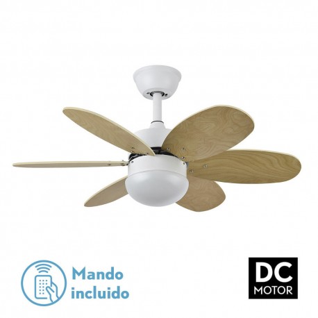 Ventilador de Techo Fabrilamp Alves DC Blanco palas Rev. Blanco/Haya