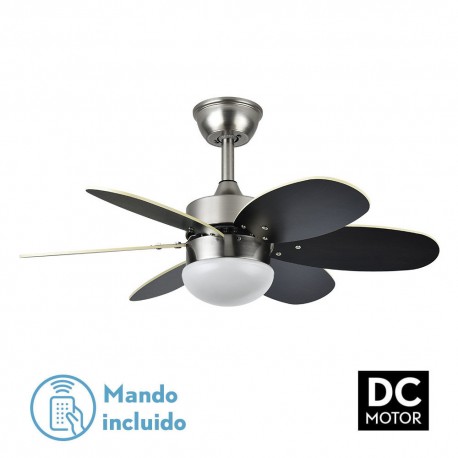 Ventilador de Techo Fabrilamp Alves DC Níquel palas Rev. Wengue/Haya