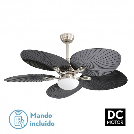 Ventilador de Techo Fabrilamp Chaw Níquel/Negro Hoja de Palma Tropical