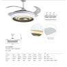 Ventilador de Techo Interlusa modelo Trio blanco Retráctil 4 Aspas