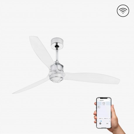 Ventilador de Techo Faro Just Fan 128cm Cromo/Transparentes Con luz Smart Fan