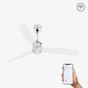 Ventilador de Techo Faro Just Fan 128cm Cromo/Transparentes Con luz Smart Fan