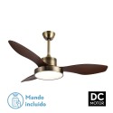 Ventilador de Techo Fabrilamp Hayate DC Cuero 3 Palas Roble Ø 120cm