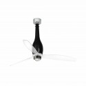 Faro Eterfan DC Ventilateur de Plafond 128cm Noir brillant/Transparent Avec Lumière