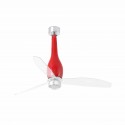 Ventilador de Techo Faro Eterfan DC 128cm Rojo Brillo/Transparente Con Luz