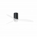 Ventilador de Techo Faro Mini Tube Fan DC 128cm Negro Brillo Con luz