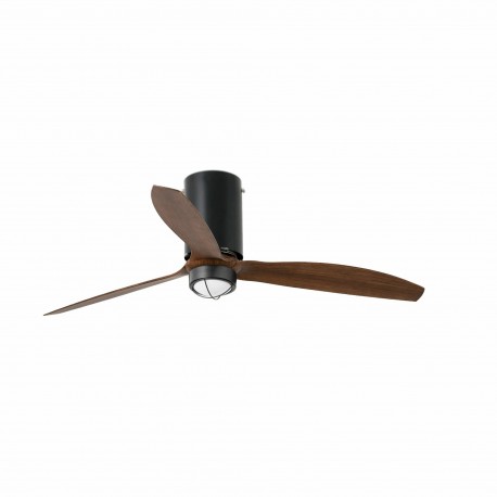 Ventilador de Techo Faro Mini Tube Fan DC 128cm Negro/Nogal Con luz