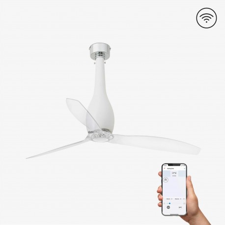 Ventilador de Techo Faro Eterfan 128cm Blanco Mate/Transparentes Smart Fan