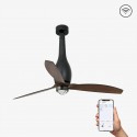 Ventilador de Techo Faro Eterfan DC 128cm Negro/Nogal Con Luz Smart Fan