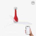 Ventilador de Techo Faro Eterfan 128cm Rojo/Transparente Smart Fan