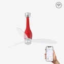 Ventilador de Techo Faro Eterfan DC 128cm Rojo Brillo Con Luz Smart Fan