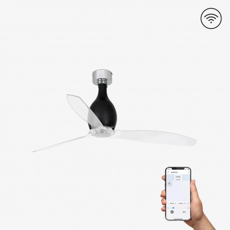 Ventilador de Techo Faro Mini Eterfan 128cm Negro Brillo Smart Fan